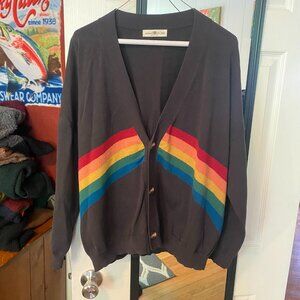 Natural Life Live Happy Oversized Rainbow Cardigan XS/S - NWOT